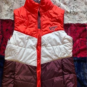 Columbia Virginia Tech reversible puffer vest.